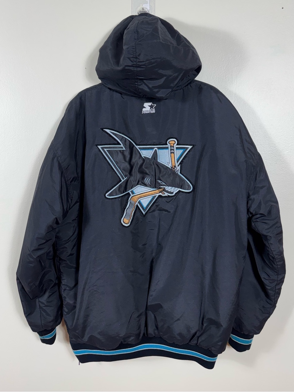 Vintage 1990s Starter Mens San Jose Sharks Puffer Jacket Coat XL NHL Hockey
